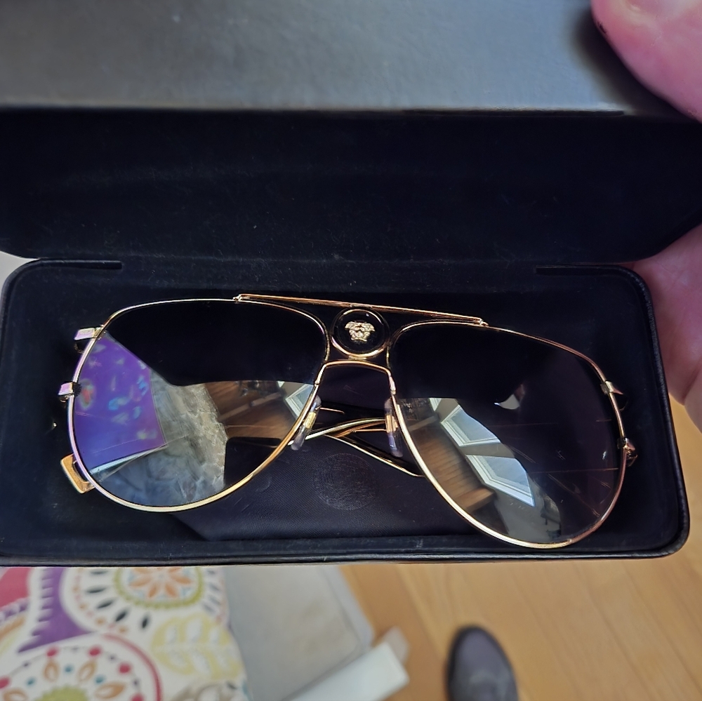 Versace Black and Gold Sunglasses - Picture 2 of 2